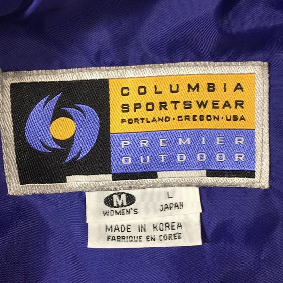 Columbia Premier Outdoor Purple Green Zip Up Snap Hooded Jacket Womens‎ Medium - Picture 6 of 14